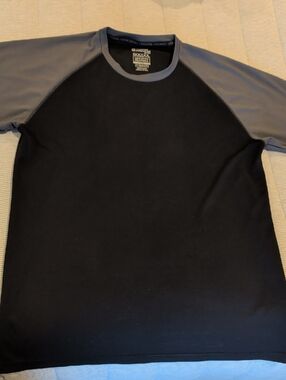 Men's Black Body with Gray Raglan Short Sleeve Tee